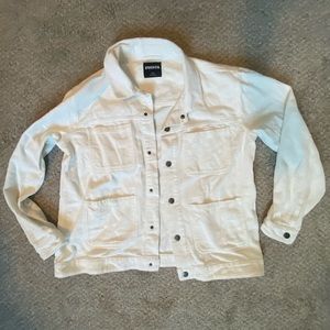 RSQ white cream corduroy chore jacket with metal snaps and four pockets